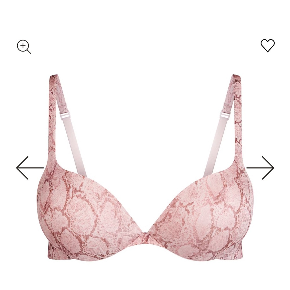 SKIMS pink snake print push up bra